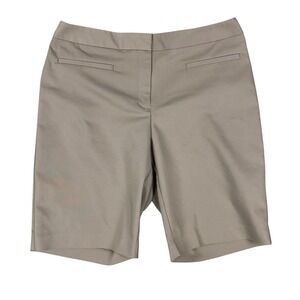 Chico's Stretch Bermuda Shorts Womens Medium Chicos 1.5 Taupe Basic Capsule